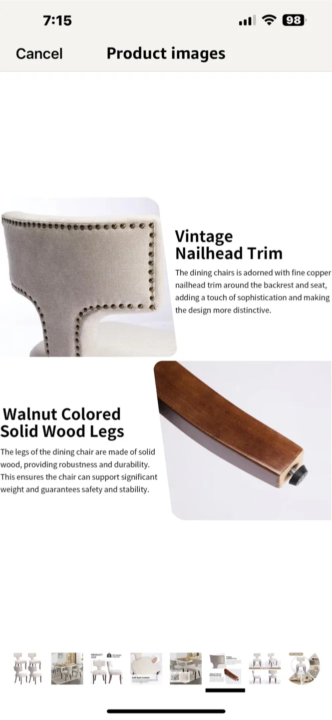 Dining Chairs with Vintage Nailhead Trim image indicator(3)