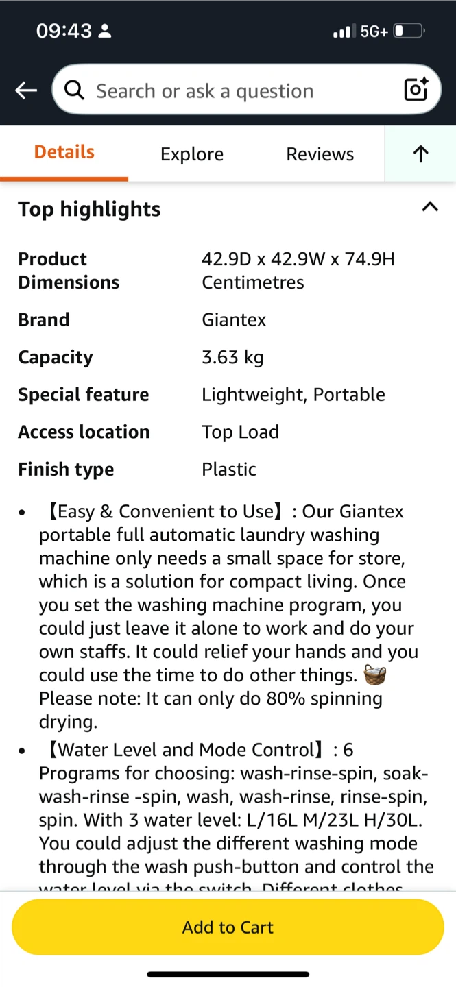 Giantex Portable Washing Machine - photo 3