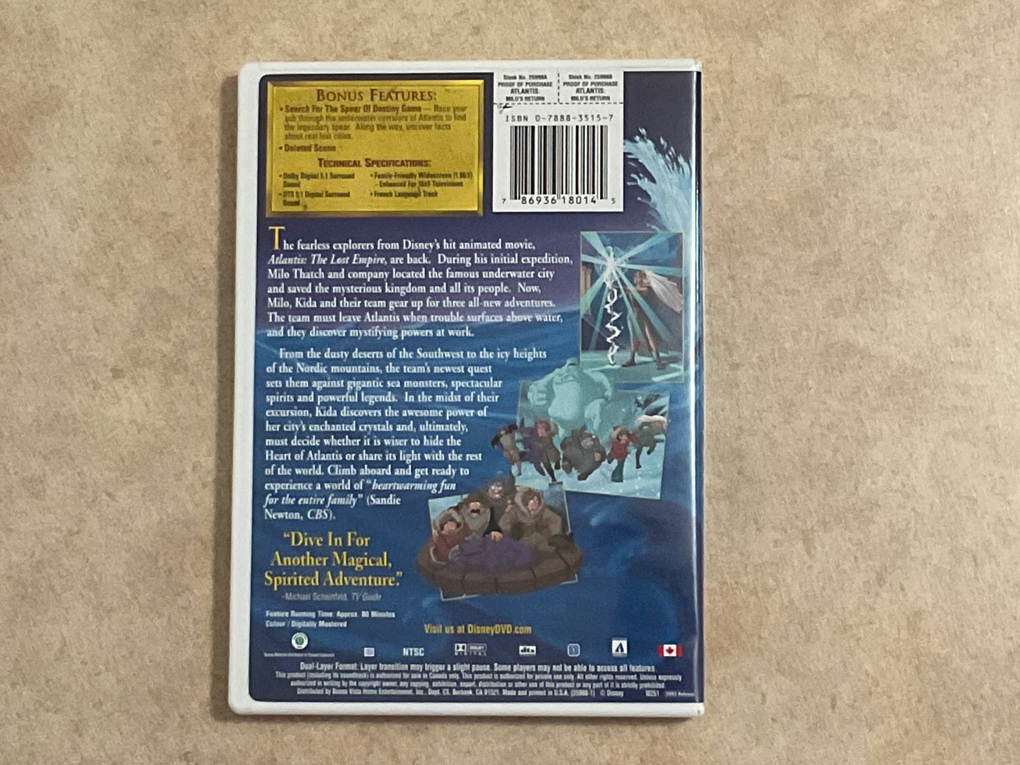 Disney's Atlantis: Milo's Return DVD - photo 2