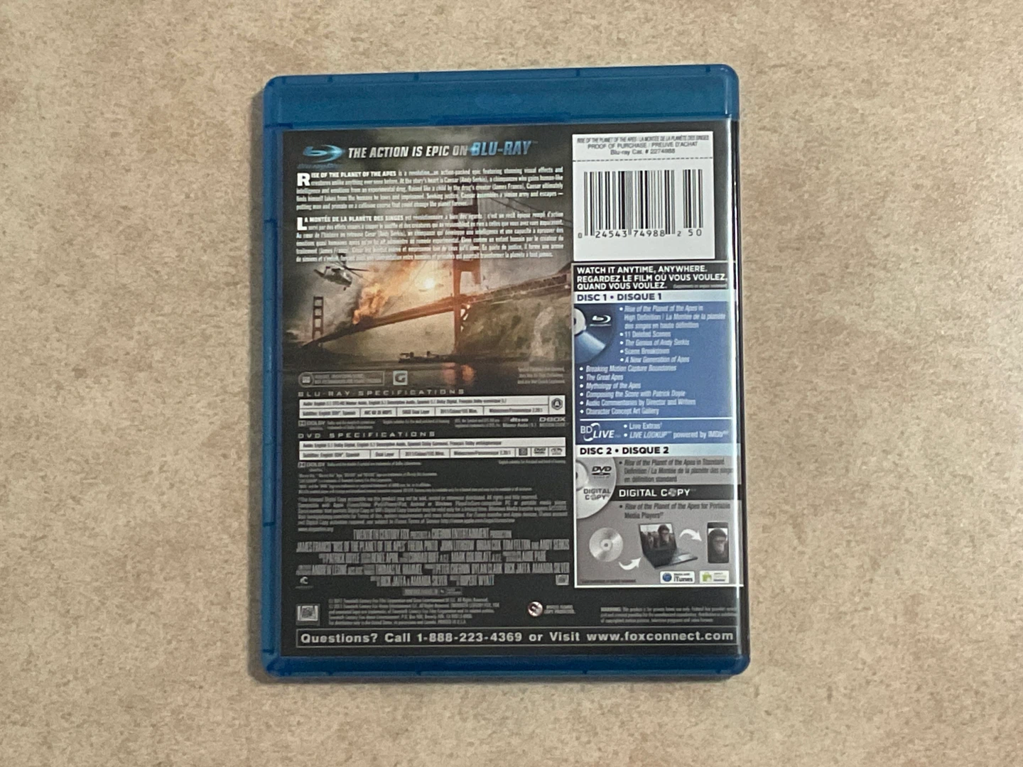 Rise of the Planet of the Apes Blu-Ray - photo 2