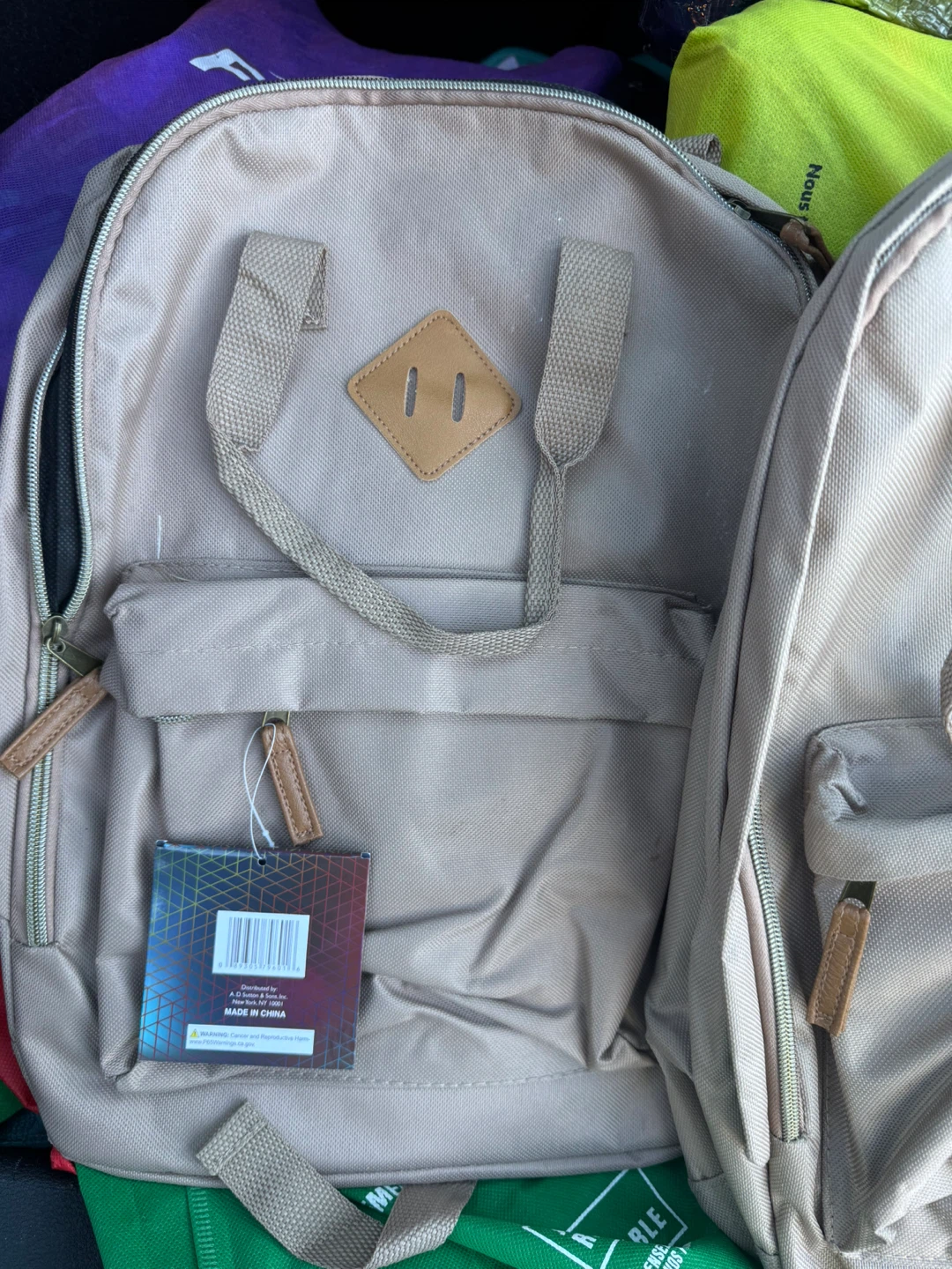 Beige Backpack