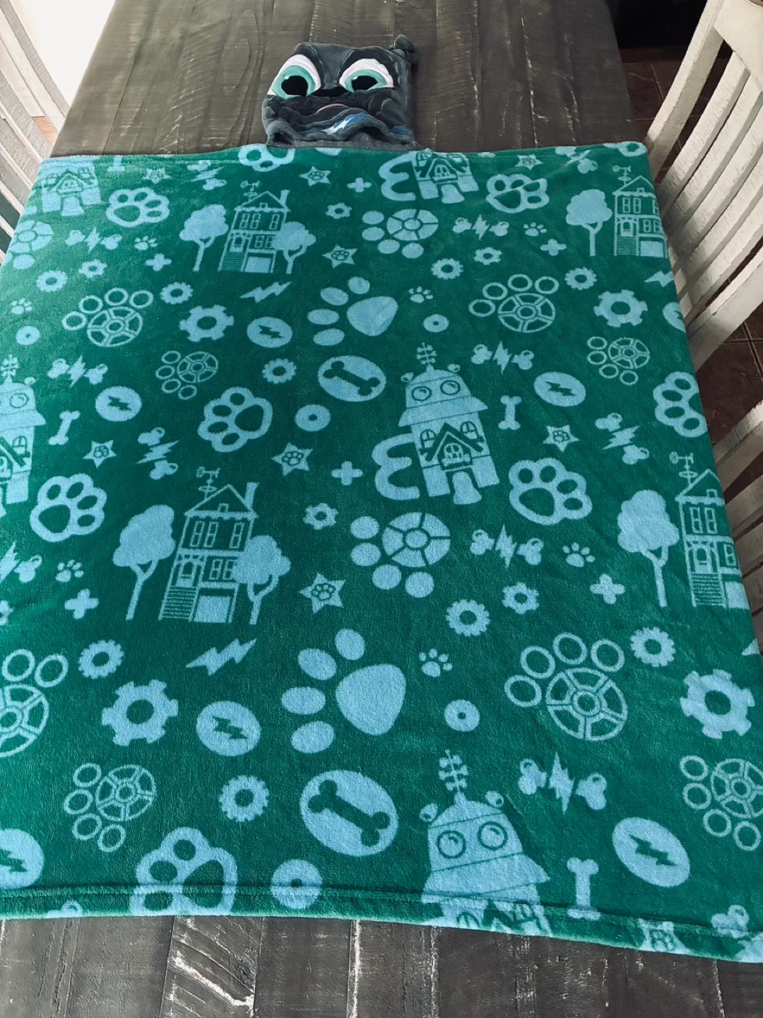 Kids hooded puppy dog fleece blanket thumbnail