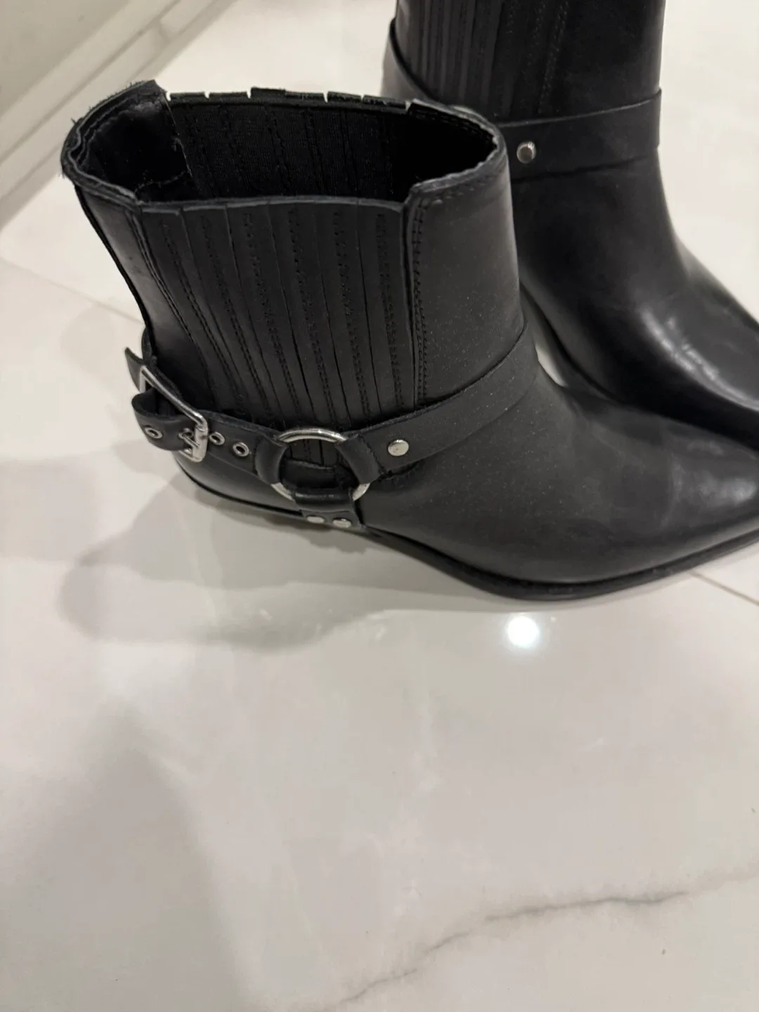 Black Leather Ankle Boots image indicator(3)