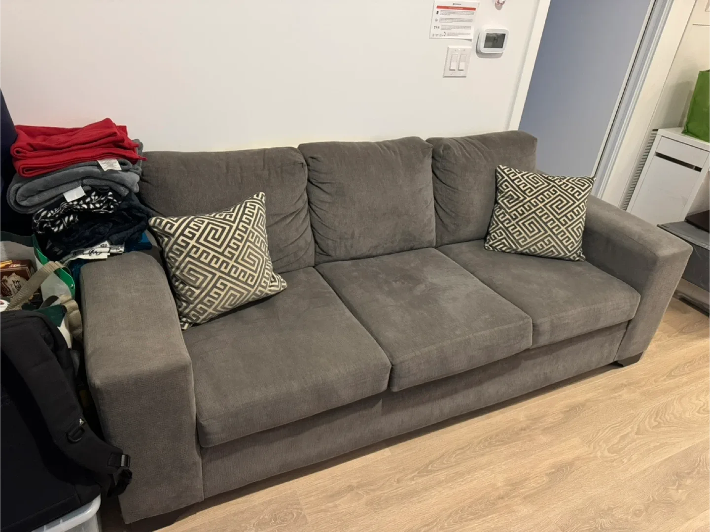 Leon’s Grey Sofa for 2-3 People - 84" x 36"