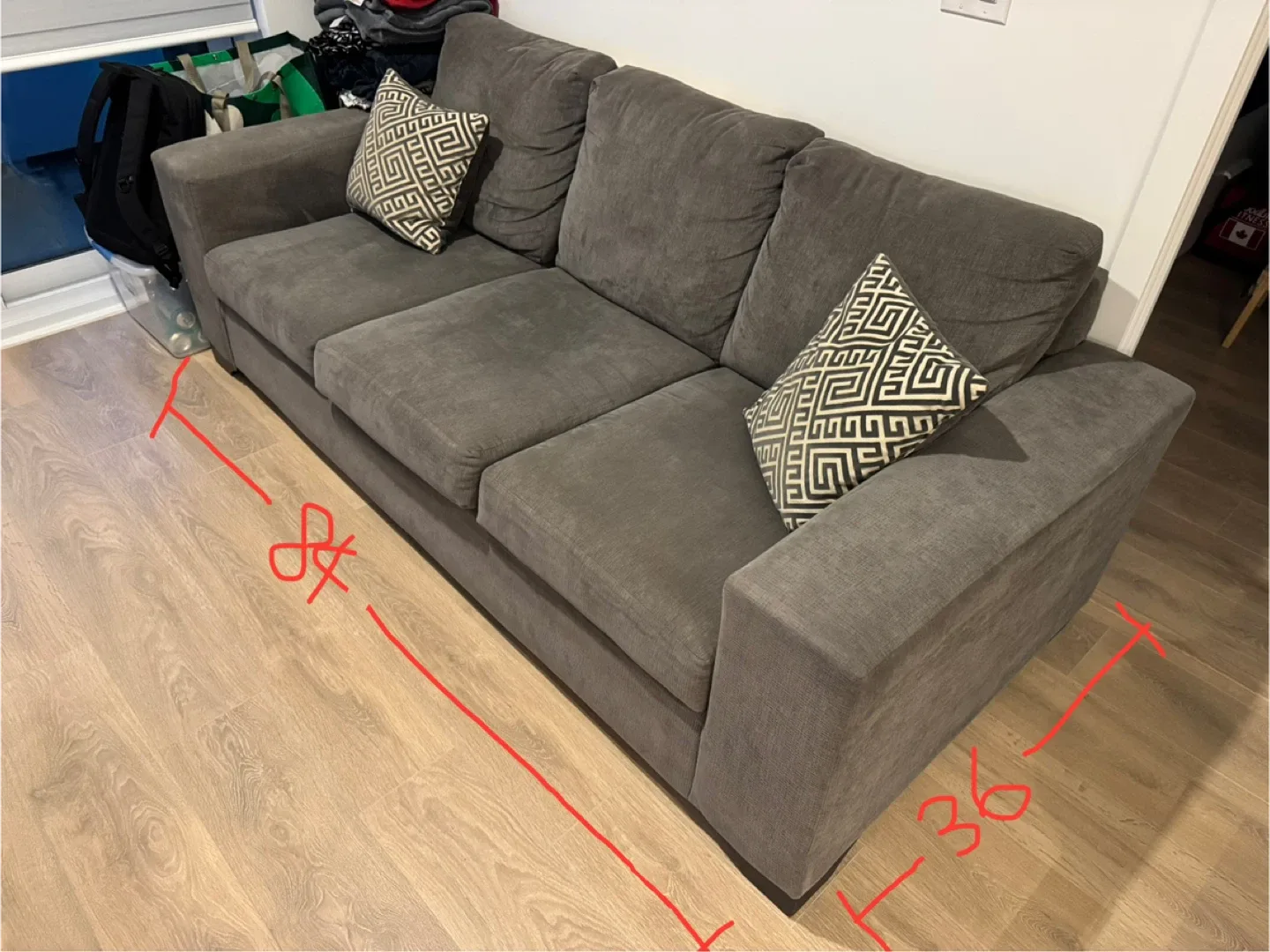 Leon’s Grey Sofa for 2-3 People - 84" x 36" image indicator(2)