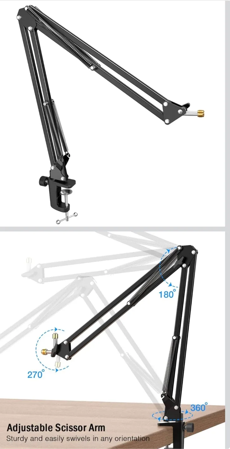 Microphone Arm Stand - Adjustable Scissor Arm thumbnail