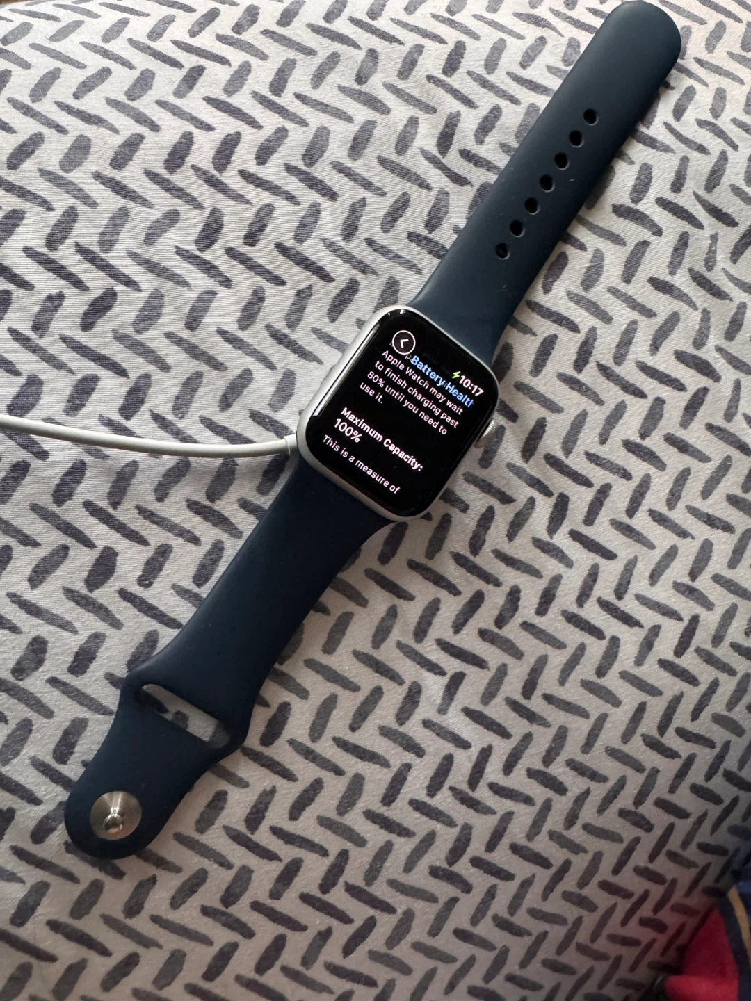 Apple Watch with Blue Band - 100% Battery