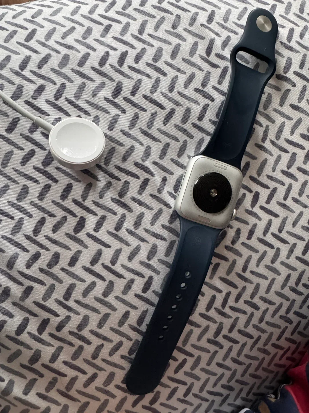 Apple Watch with Blue Band - 100% Battery image indicator(2)