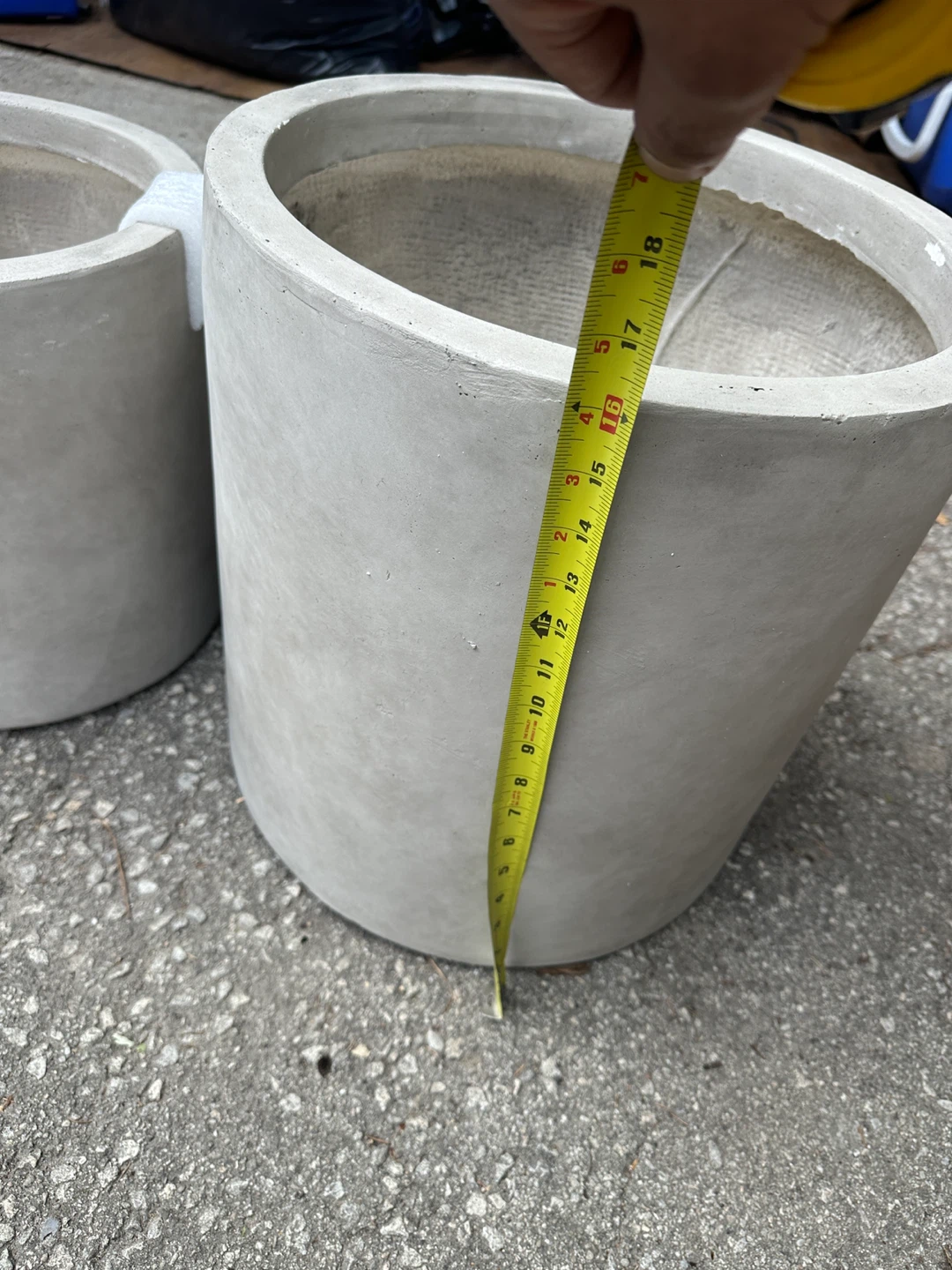Concrete Planters - 17" Height, 15" Diameter