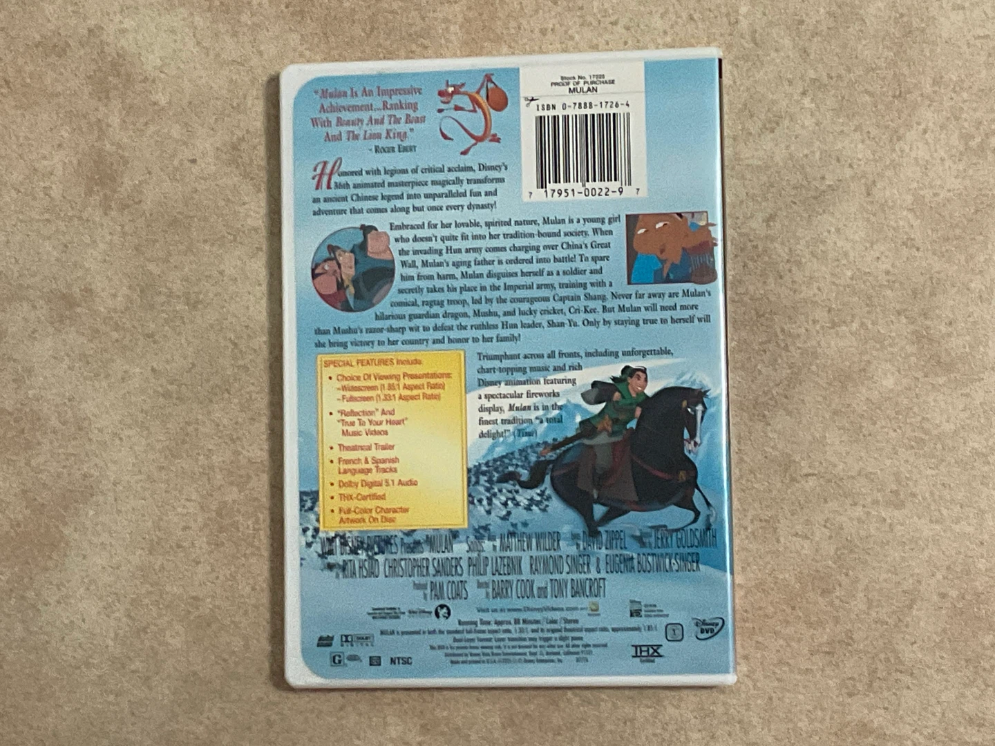 Walt Disney Mulan DVD - Limited Issue - photo 2