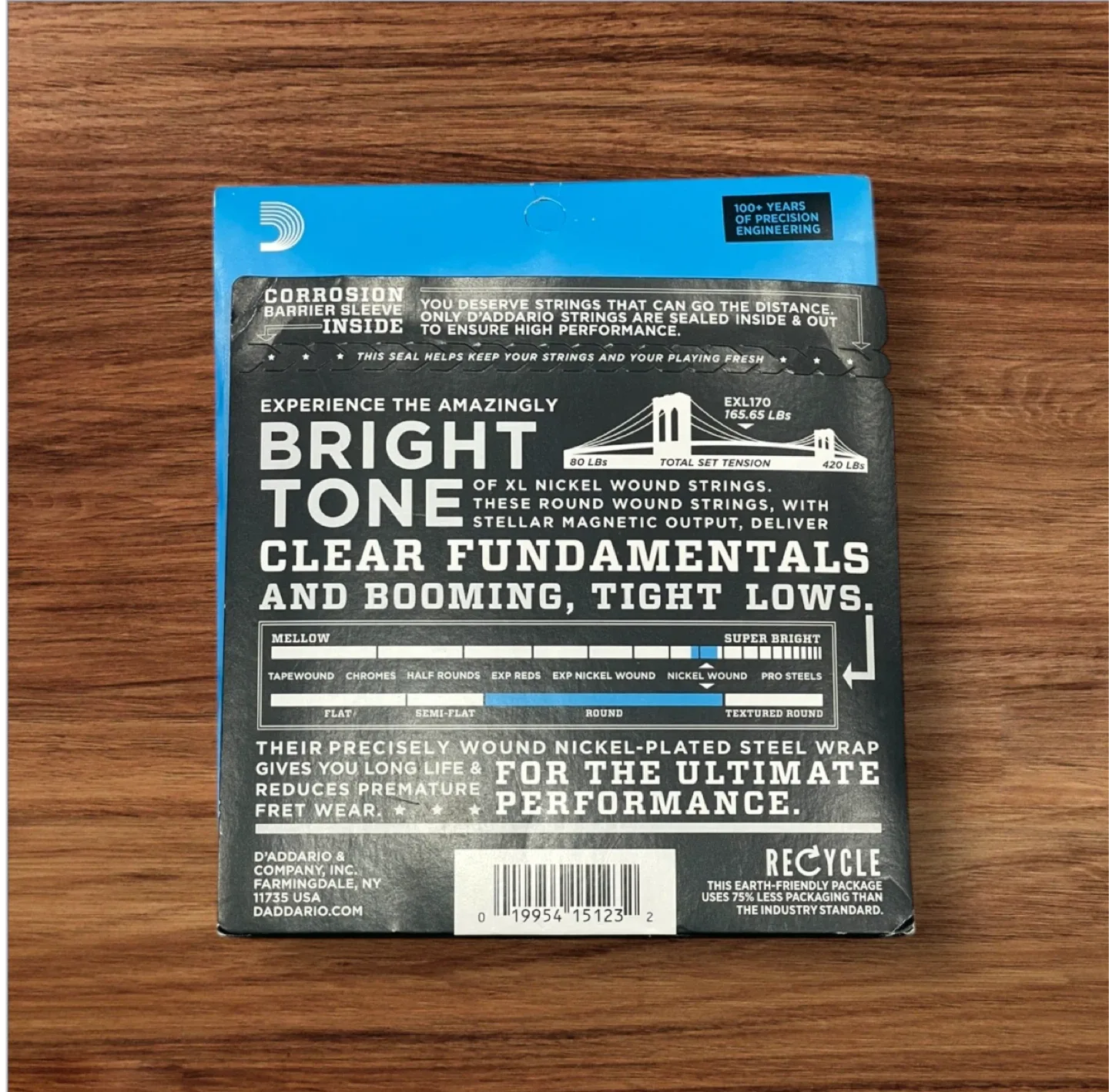 D'Addario EXL170 Nickel Wound Bass Strings, Long Scale image indicator(2)