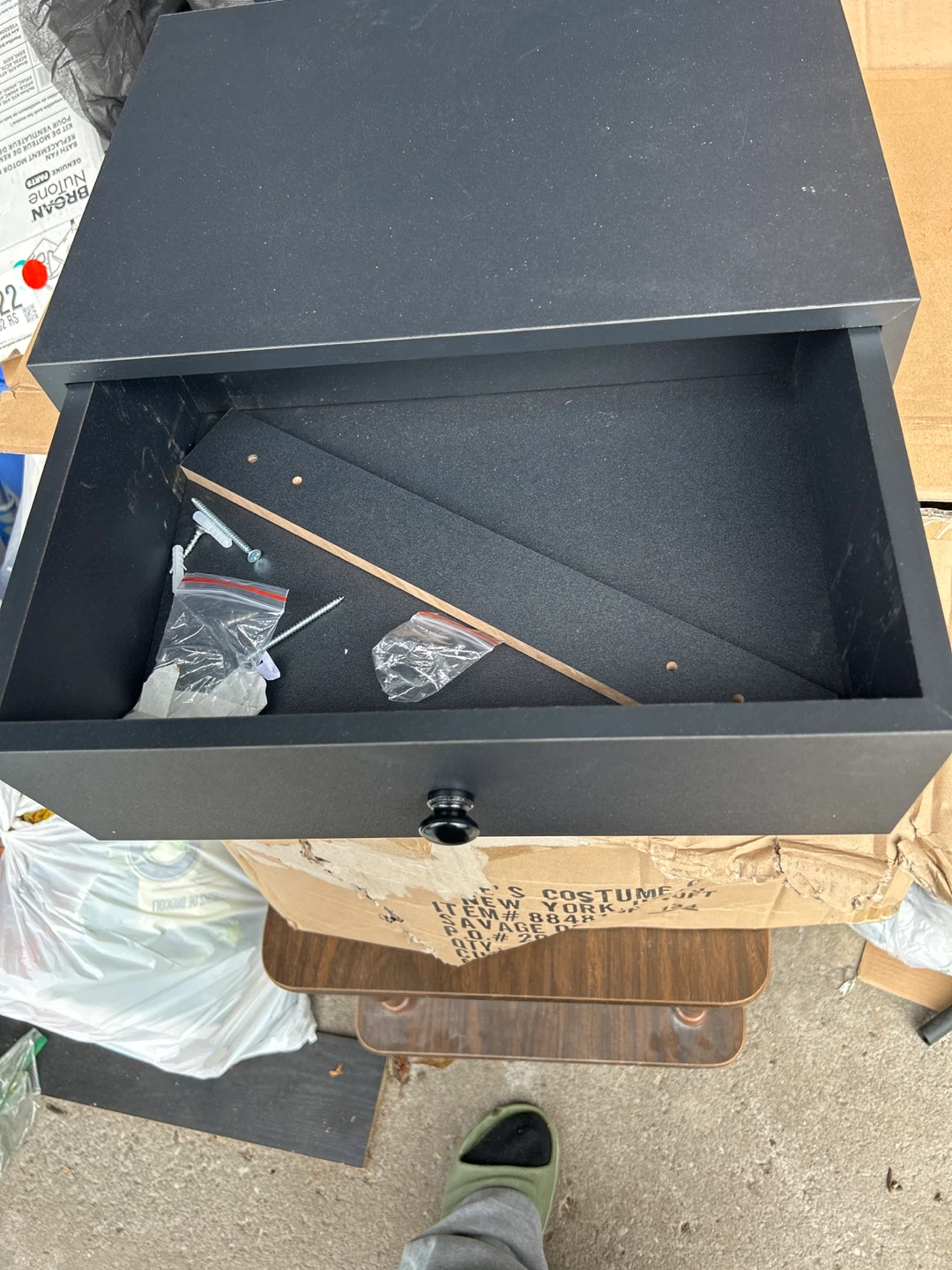 Black Drawer Unit floating side table - photo 2