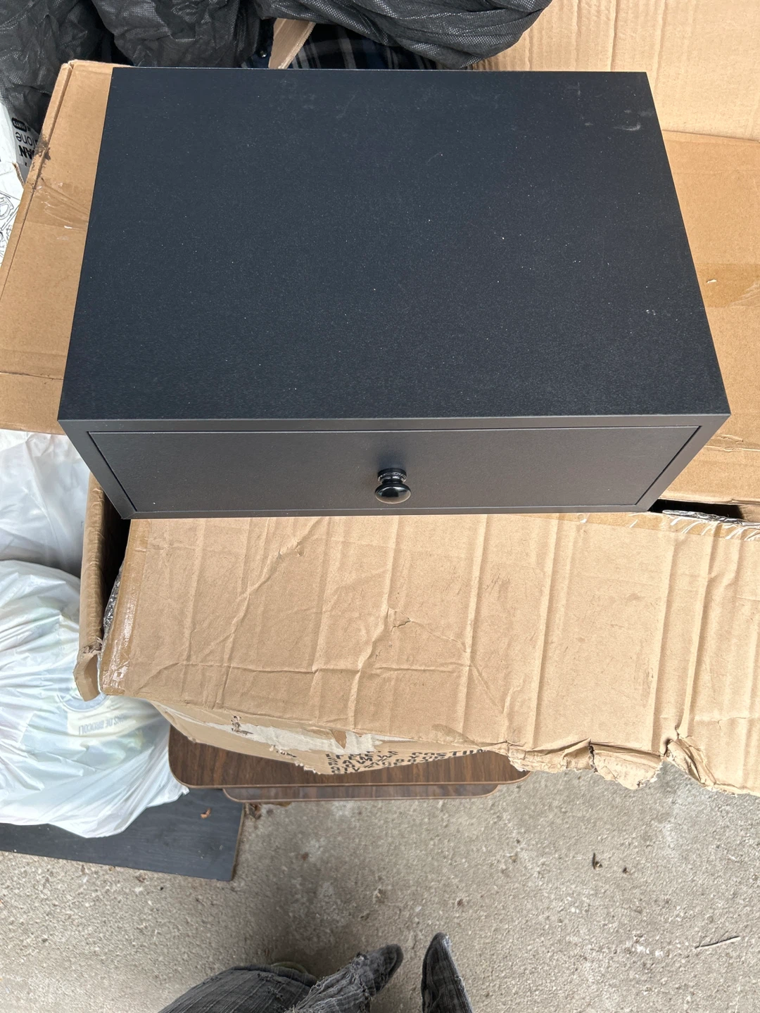 Black Drawer Unit floating side table