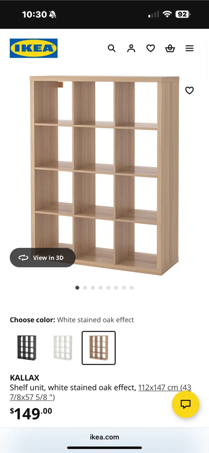 IKEA Kallax Shelf Unit - White Stained Oak Effect image indicator(2)