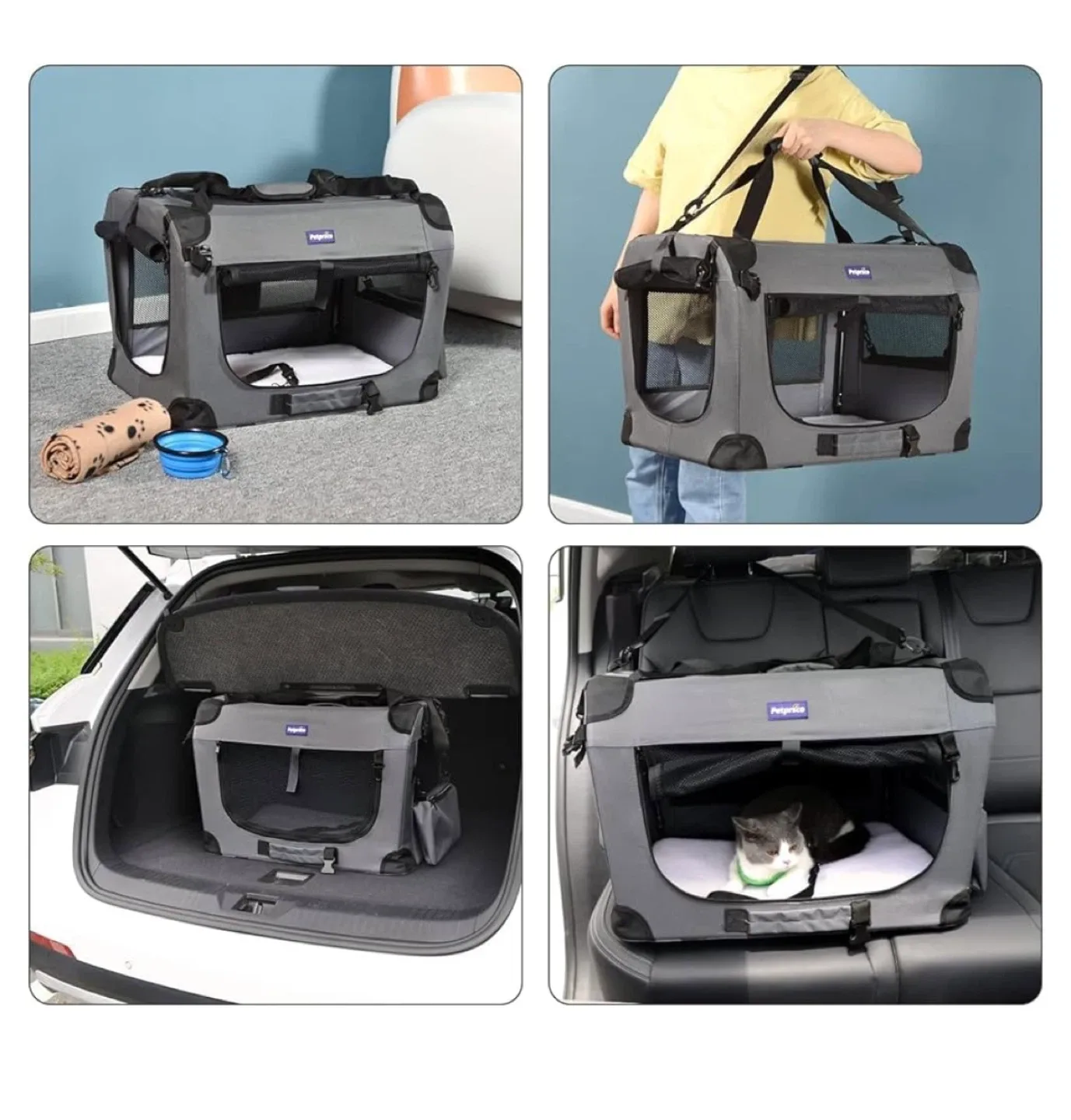 Petspico Grey Pet Carrier image indicator(4)