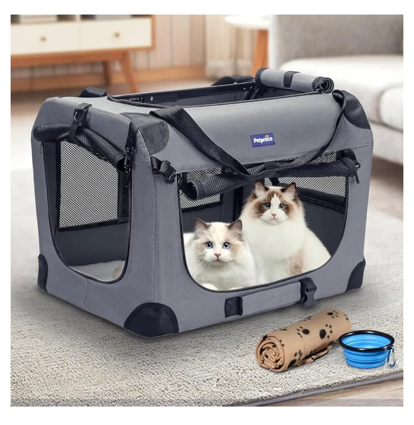 Petspico Grey Pet Carrier image indicator(2)