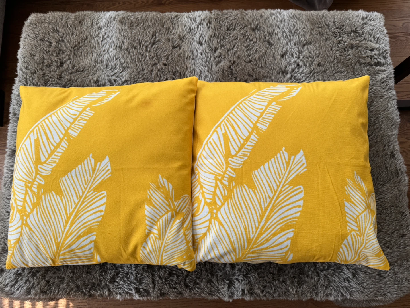 Set of 2 Yellow Decorative Throw Pillows 🥕 - photo 2