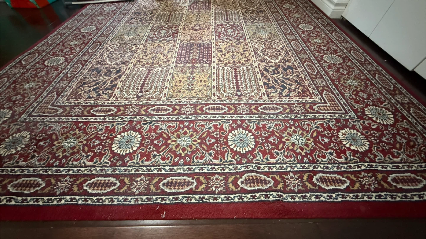 Persian Style Area Rug - Red & Gold