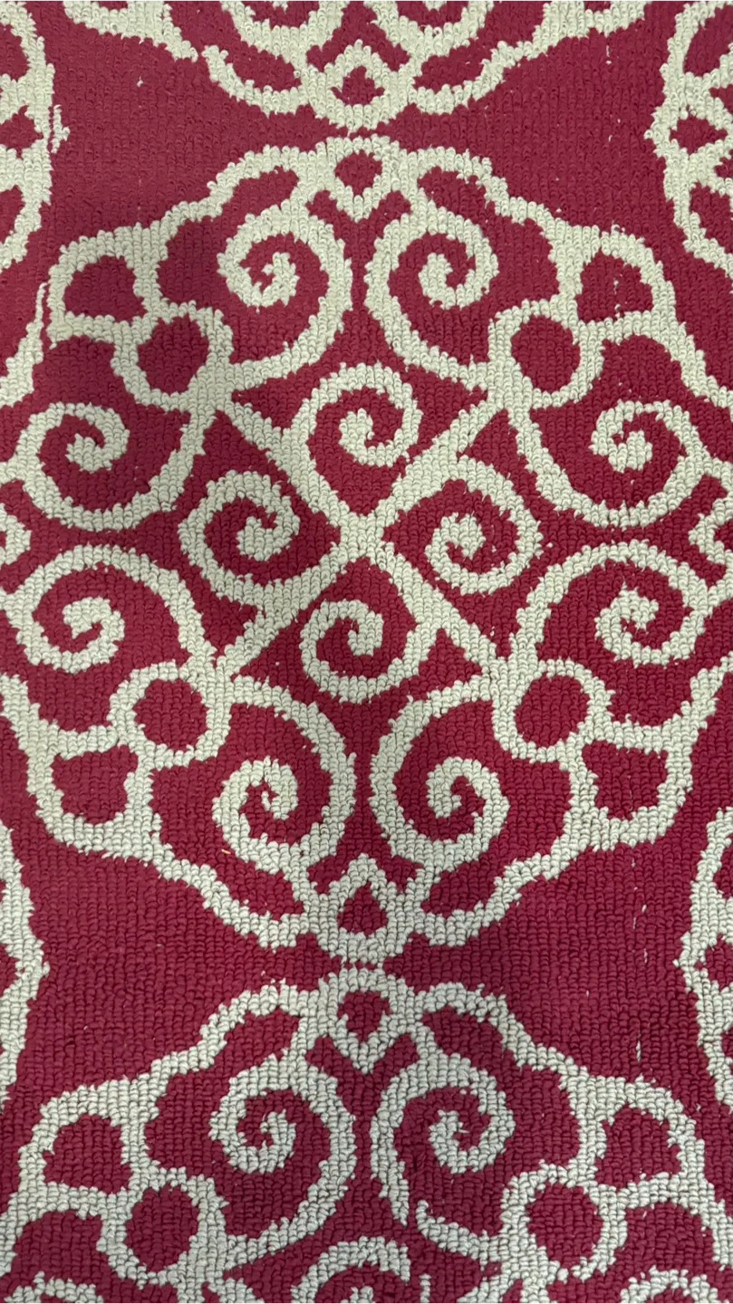 Red & Beige Patterned Rug image indicator(2)