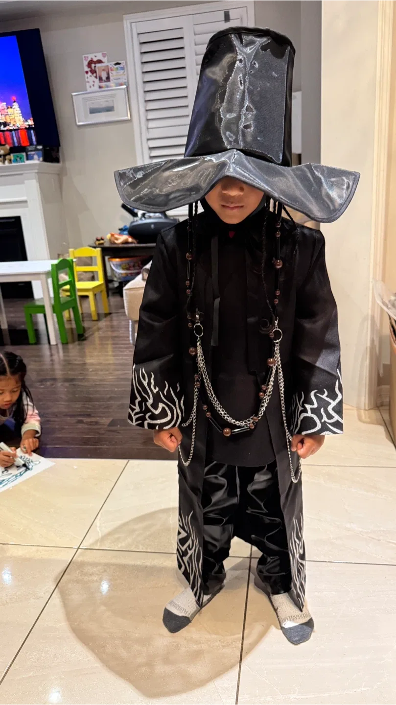 Kpop demon hunters/ Kids Halloween Costume - Black and Silver