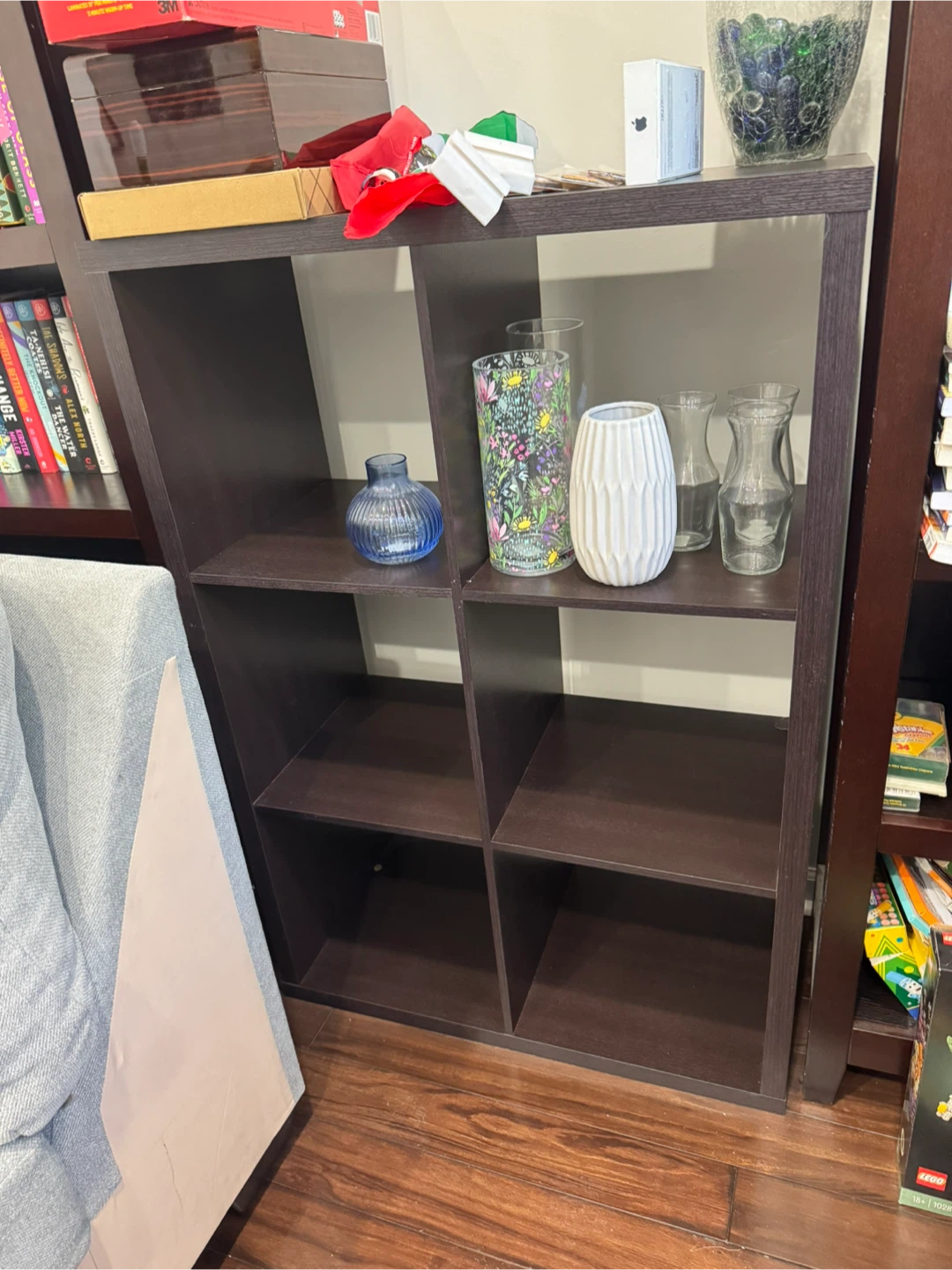 Brown 6-Cube Storage Shelf