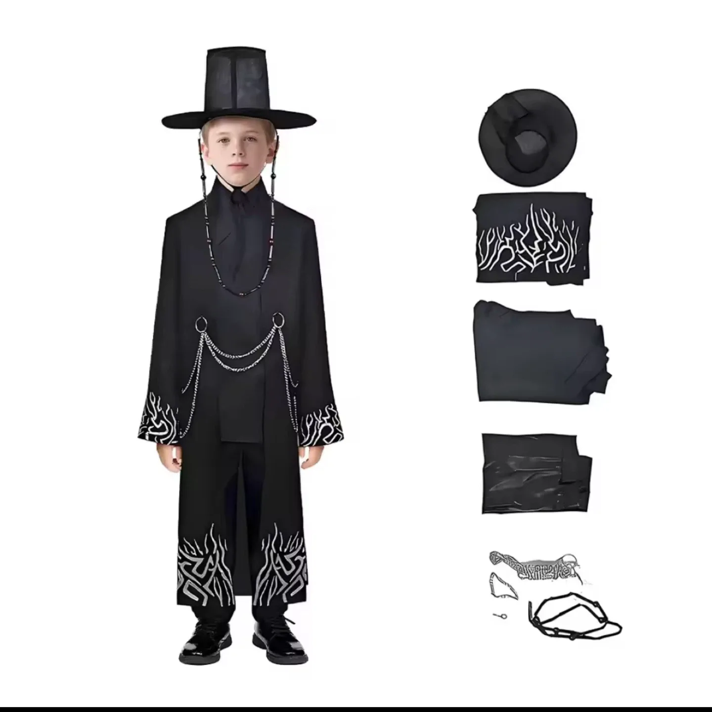 Kpop demon hunters/ Kids Halloween Costume - Black and Silver image indicator(2)