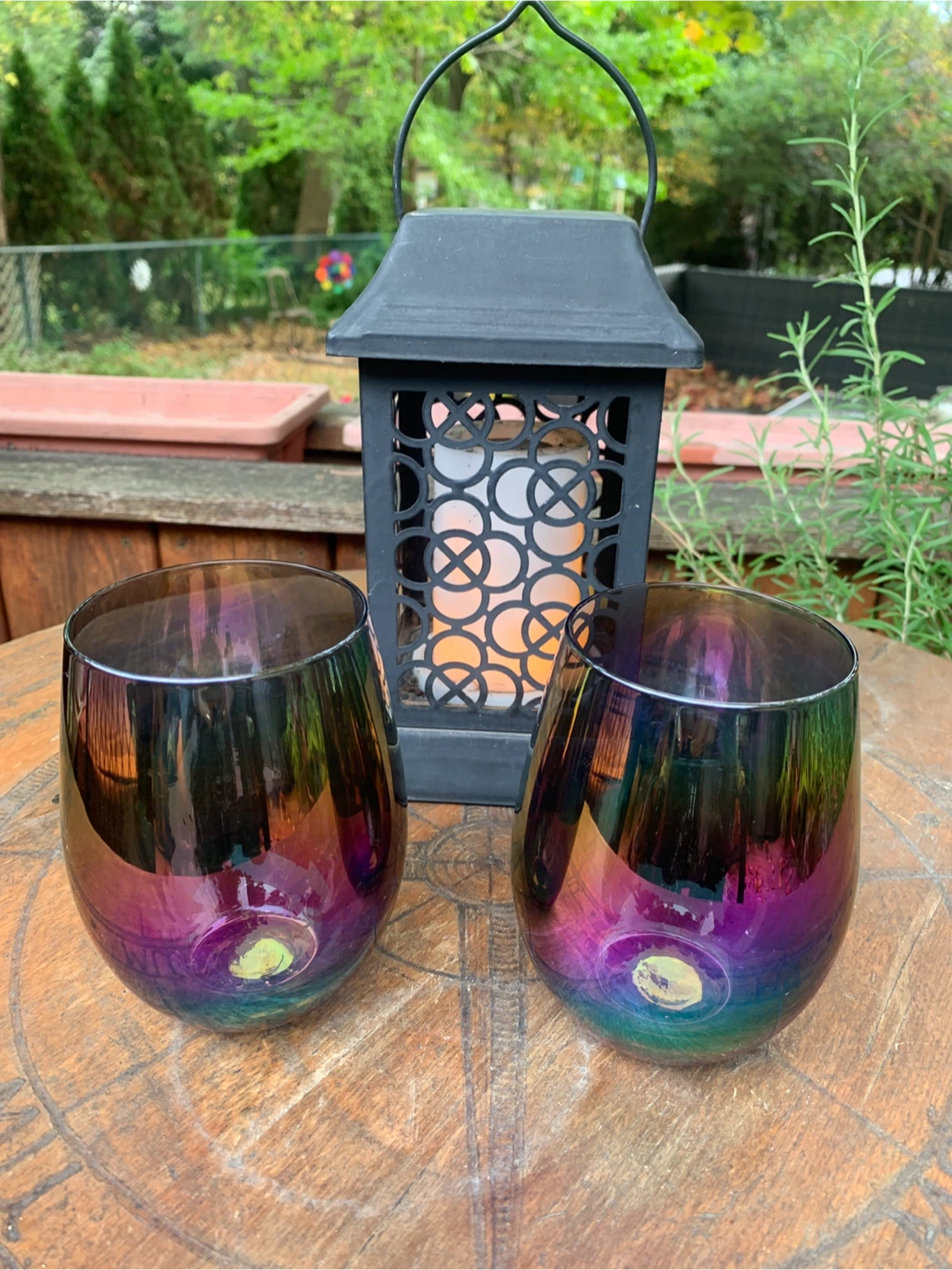 Iridescent Stemless Wine Glasses - Set of 2