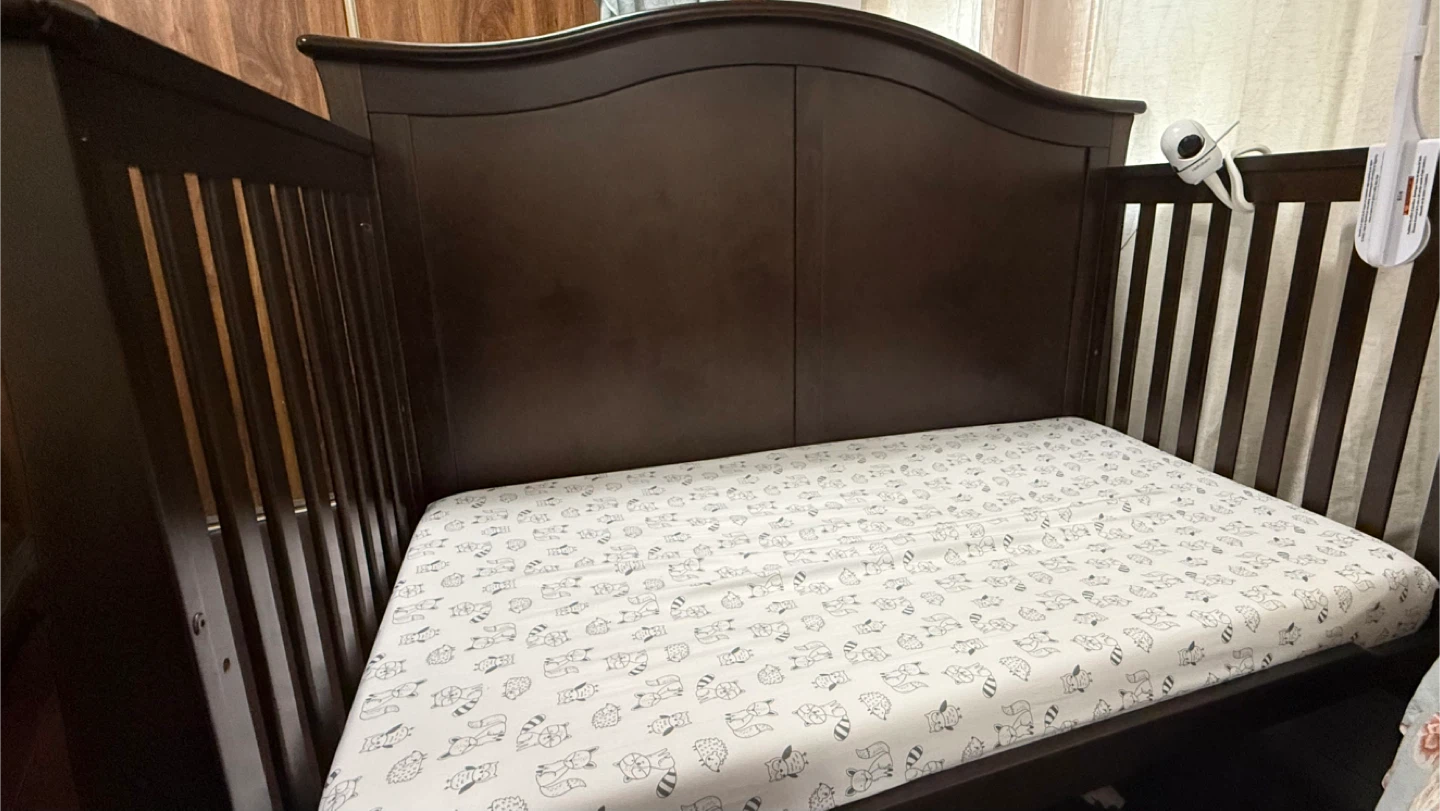 Dark Brown Convertible Baby Crib
