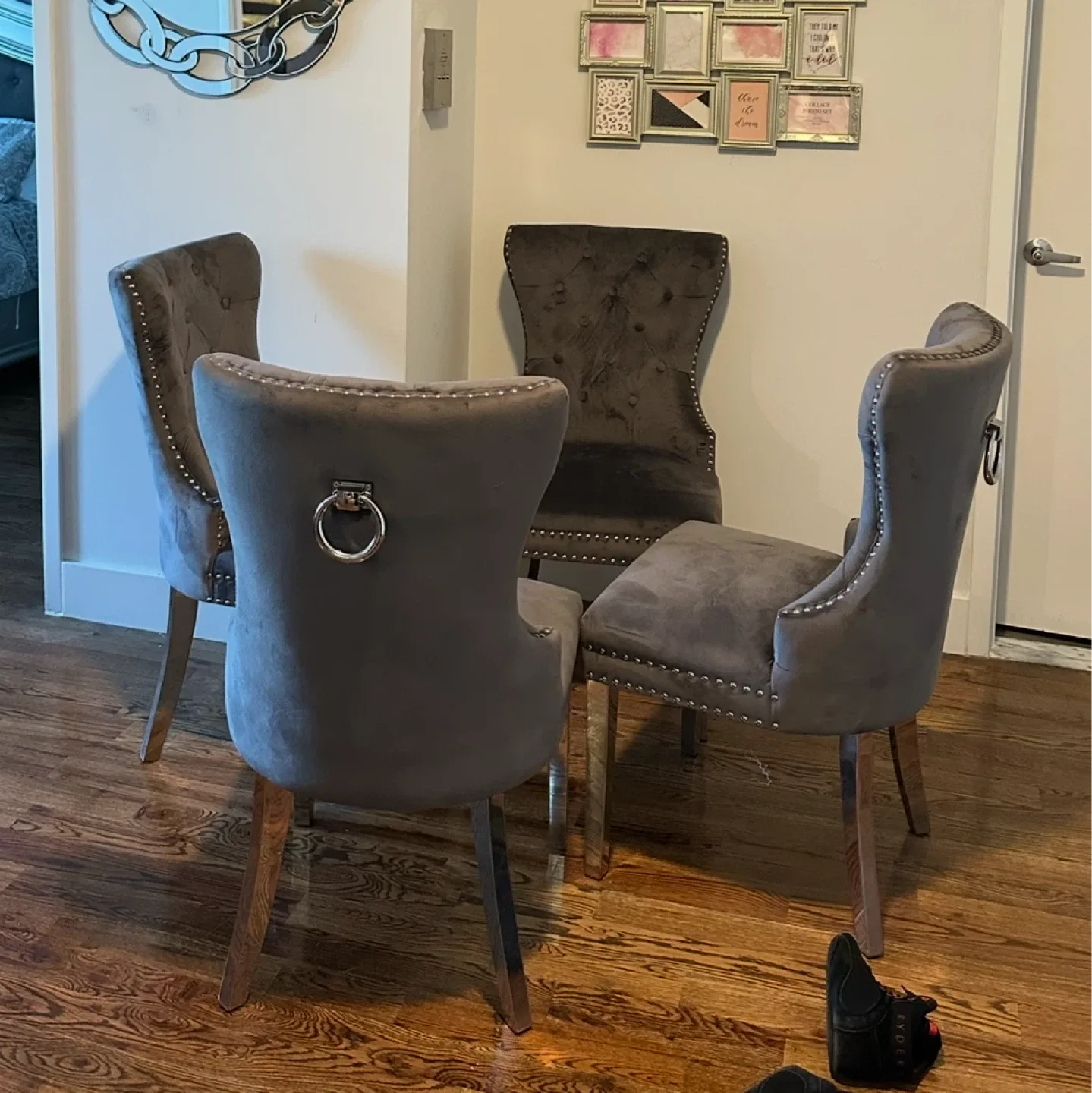 Gray Velvet Dining Chairs thumbnail