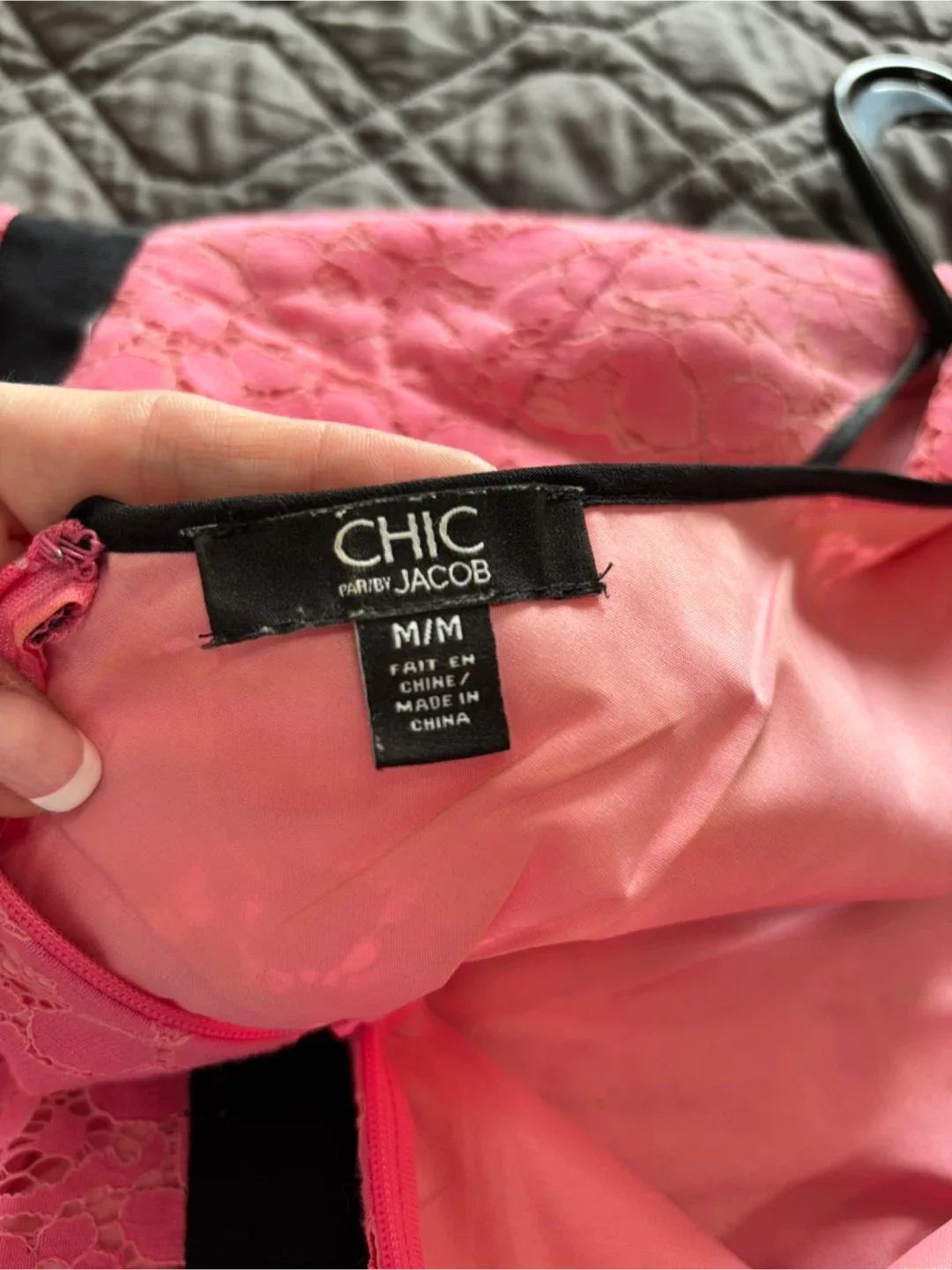 Chic by Jacob Pink Lace Dress - Size M/M image indicator(5)