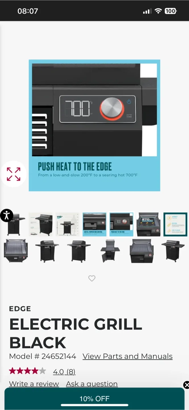 Offers Accepted Char-Broil EDGE Electric Grill - Black image indicator(6)
