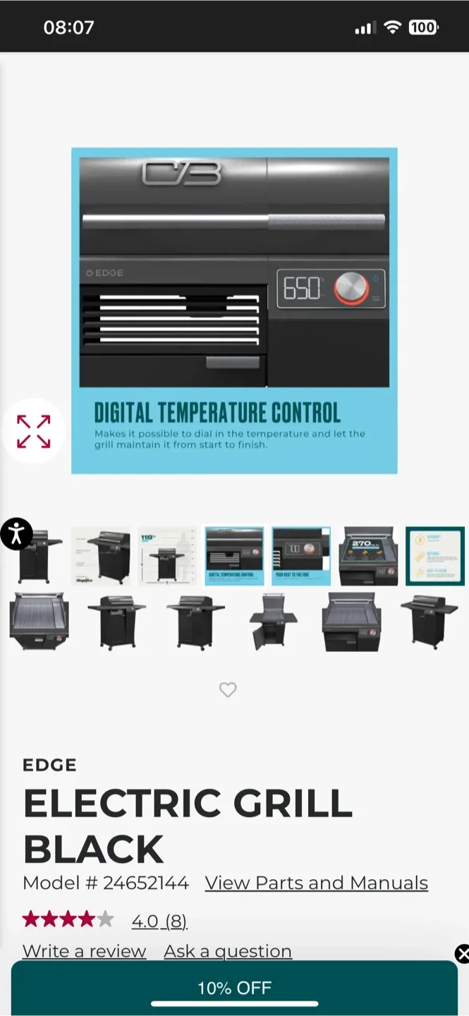 Offers Accepted Char-Broil EDGE Electric Grill - Black image indicator(5)