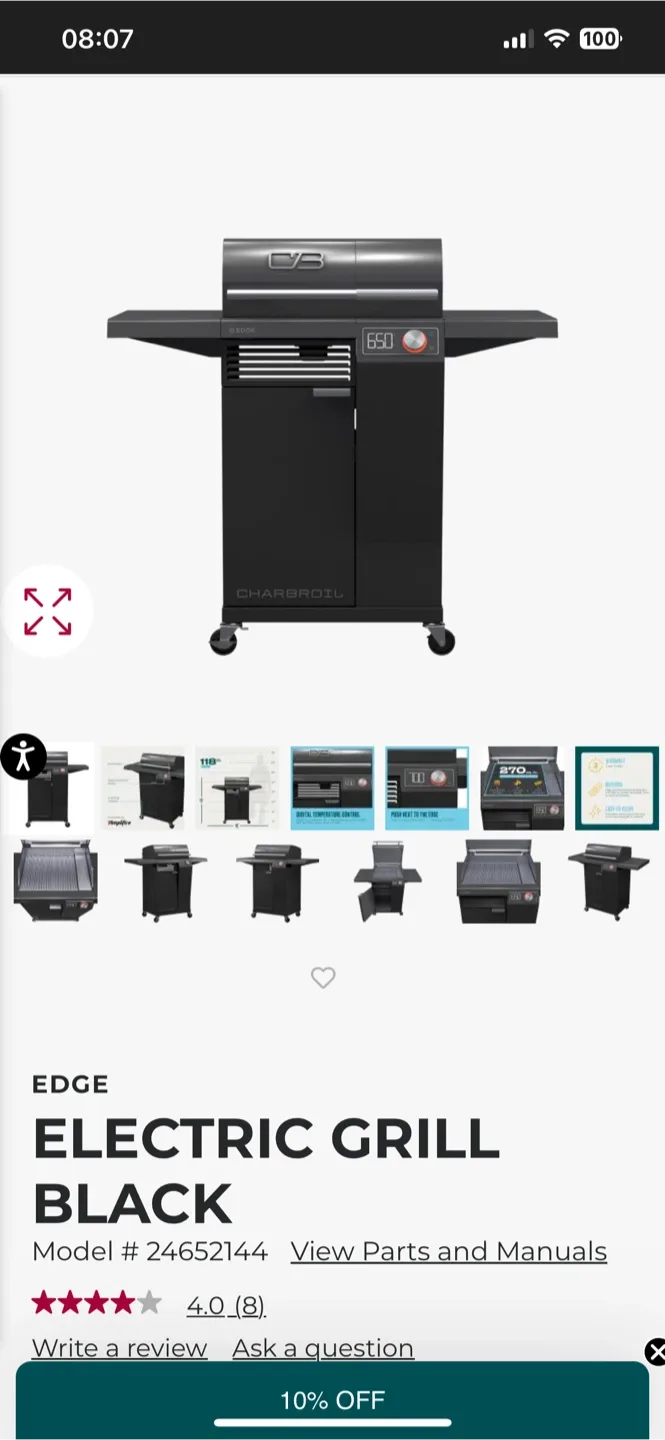 Offers Accepted Char-Broil EDGE Electric Grill - Black image indicator(2)