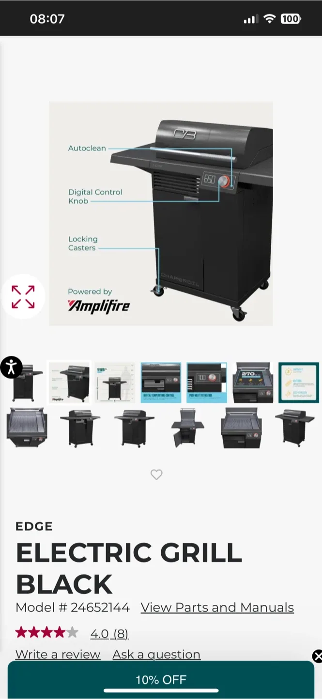 Offers Accepted Char-Broil EDGE Electric Grill - Black image indicator(3)