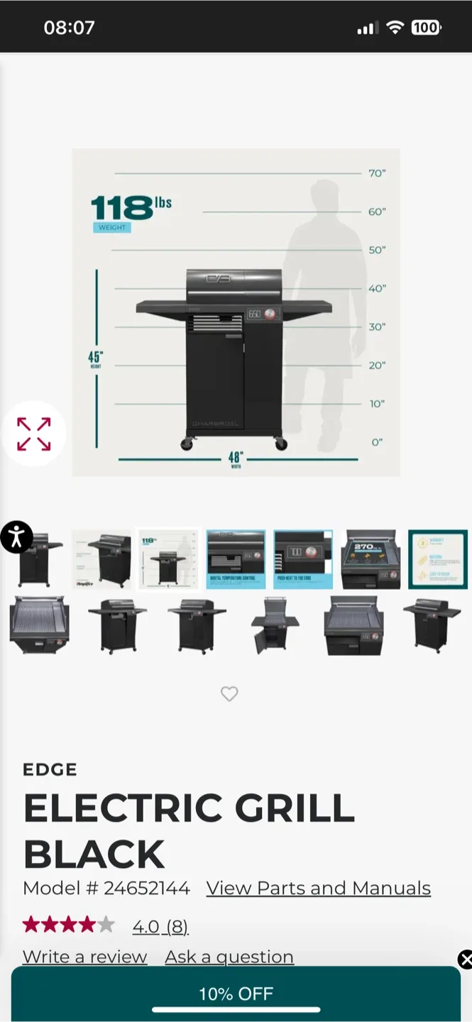 Offers Accepted Char-Broil EDGE Electric Grill - Black image indicator(4)