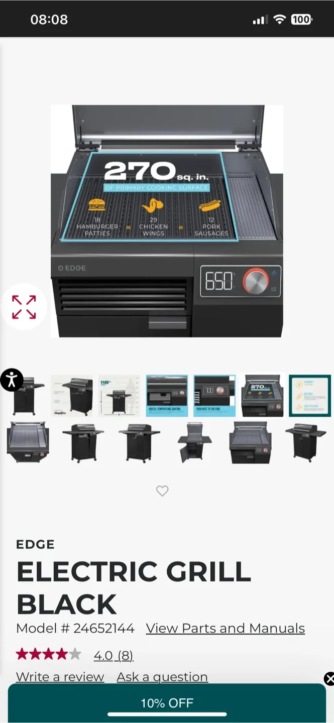 Offers Accepted Char-Broil EDGE Electric Grill - Black image indicator(7)