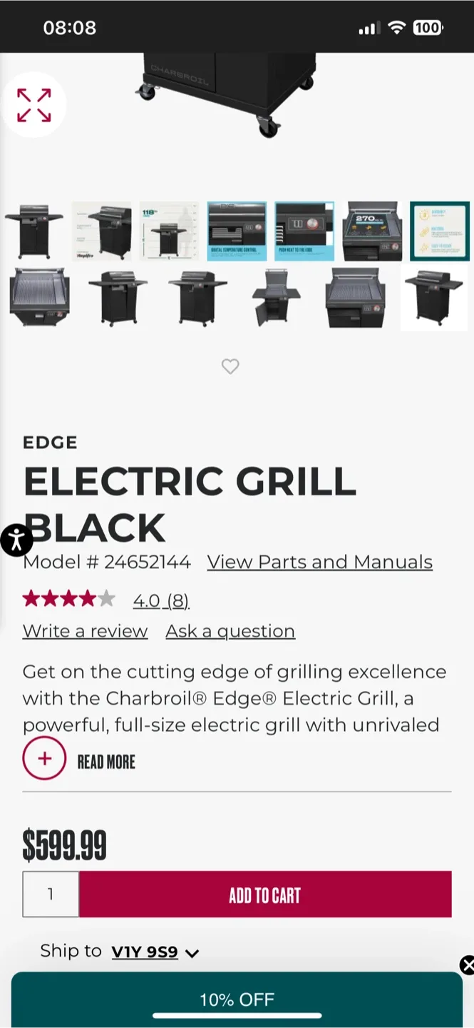 Offers Accepted Char-Broil EDGE Electric Grill - Black image indicator(10)