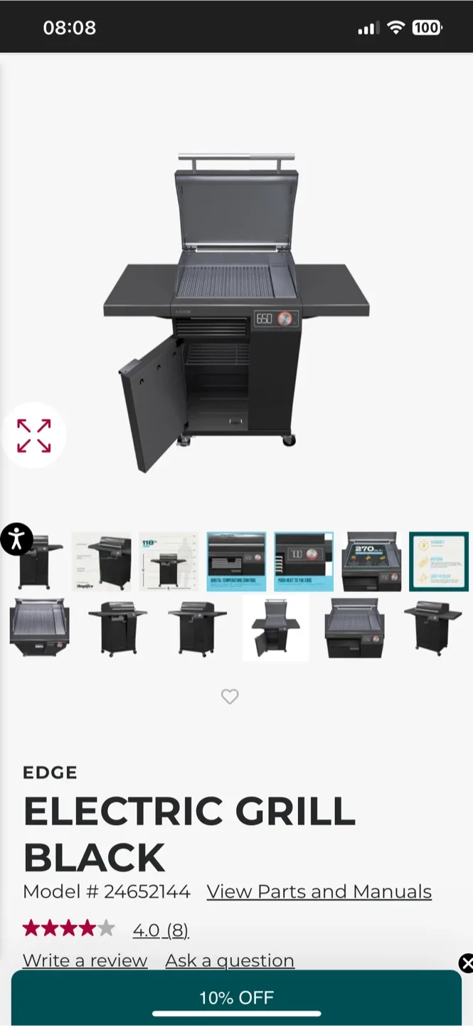 Offers Accepted Char-Broil EDGE Electric Grill - Black image indicator(8)