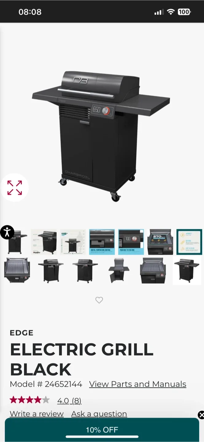 Offers Accepted Char-Broil EDGE Electric Grill - Black image indicator(9)