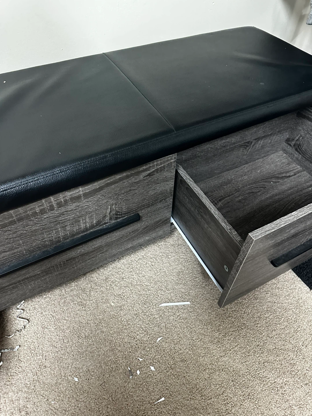 Bouclair Storage Bench - Grey Woodgrain & Black - photo 3