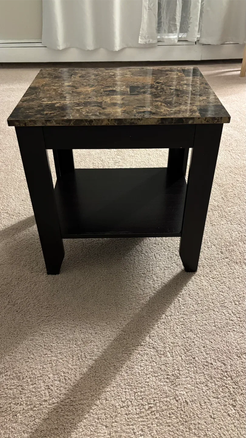 2 End Table with Faux Marble Top image indicator(3)