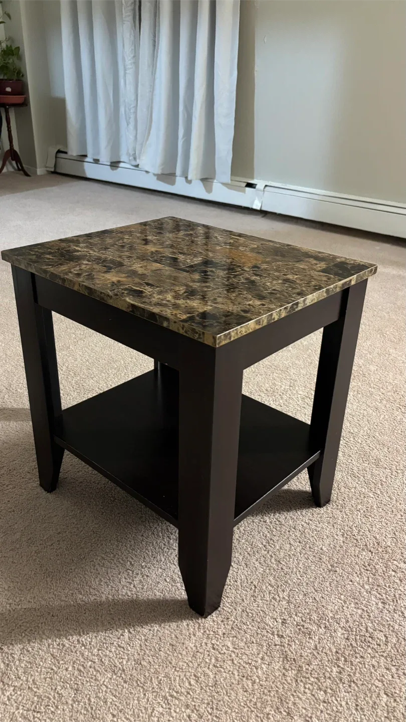 2 End Table with Faux Marble Top image indicator(2)