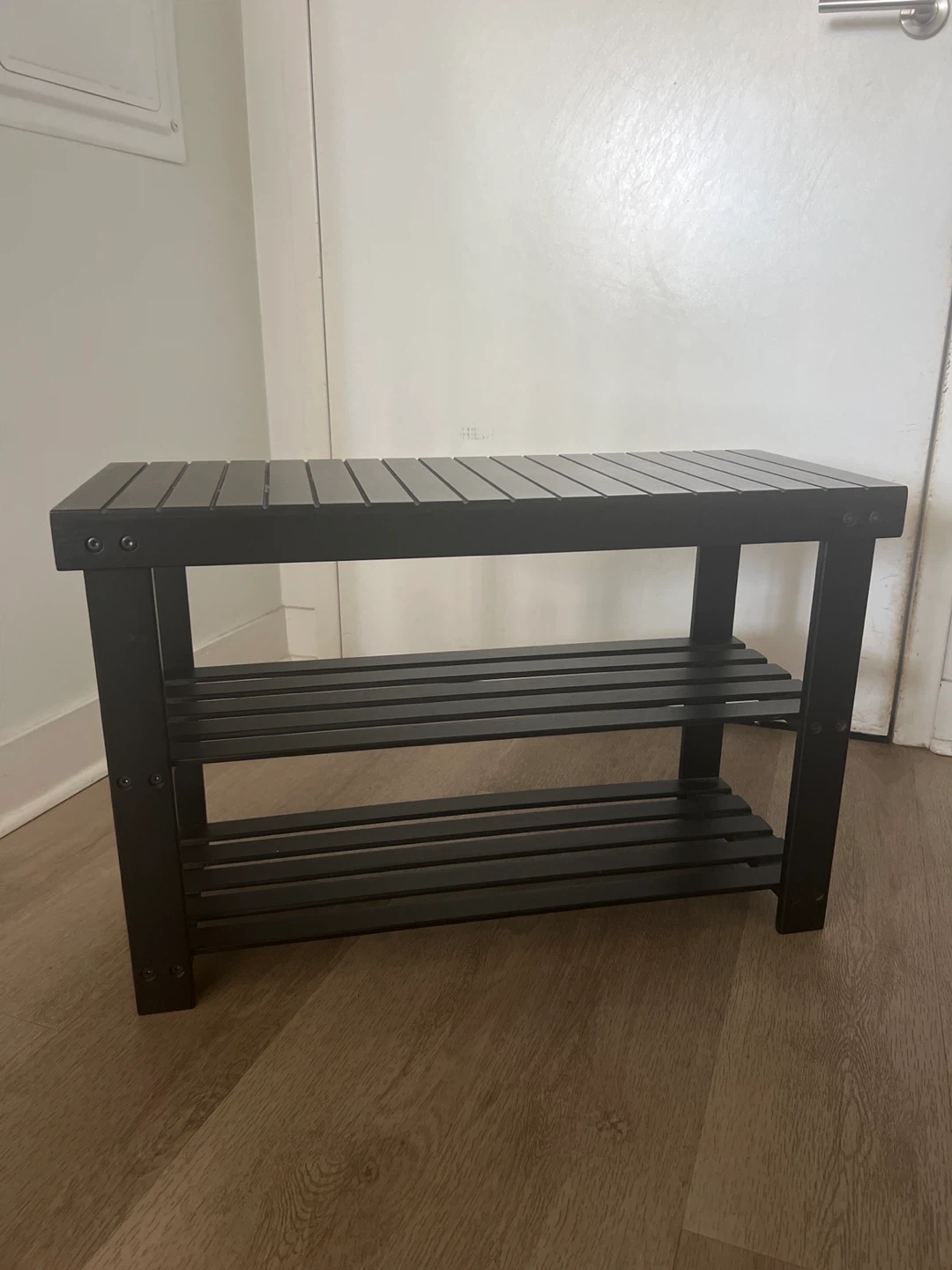 Black Shoe Rack Bench