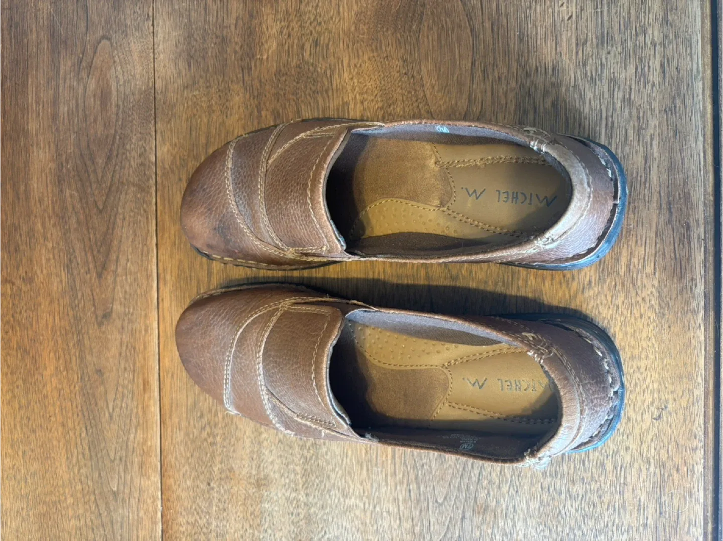 Michel M. Brown Leather Slip-On Shoes image indicator(3)