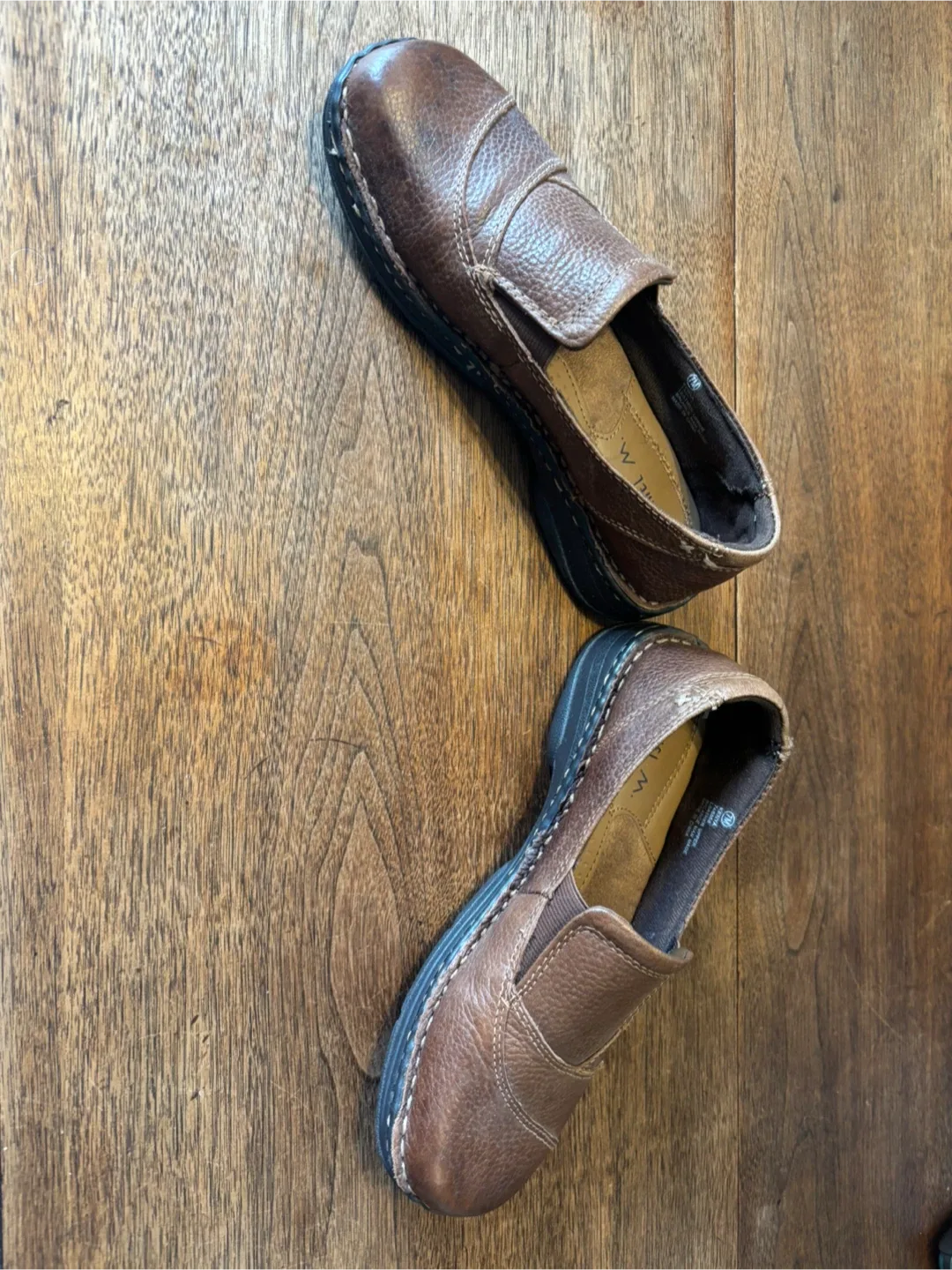 Michel M. Brown Leather Slip-On Shoes image indicator(5)