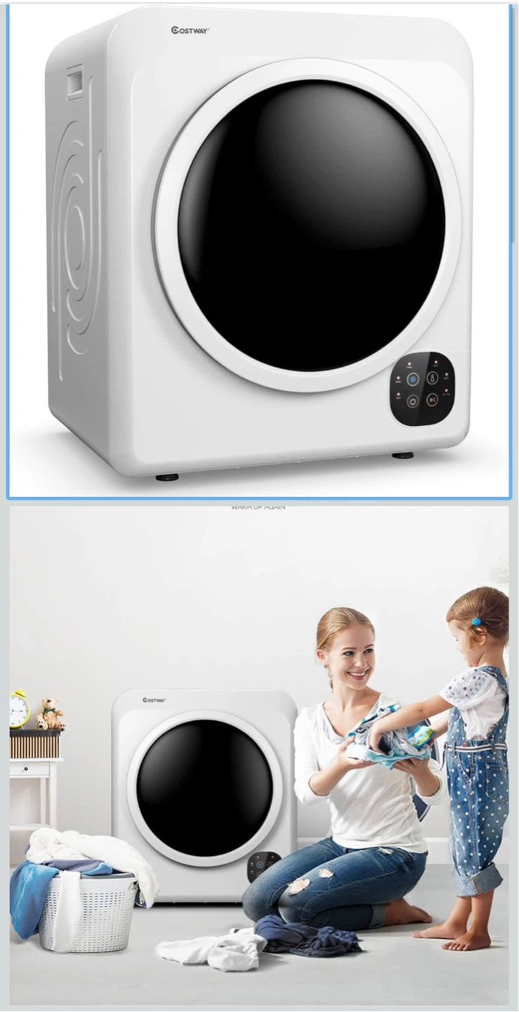 COSTWAY Compact Laundry Dryer - White
