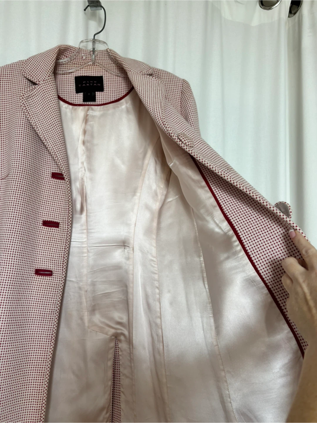 Pink Tartan Pink & Small Red Polka Dot Coat - photo 4