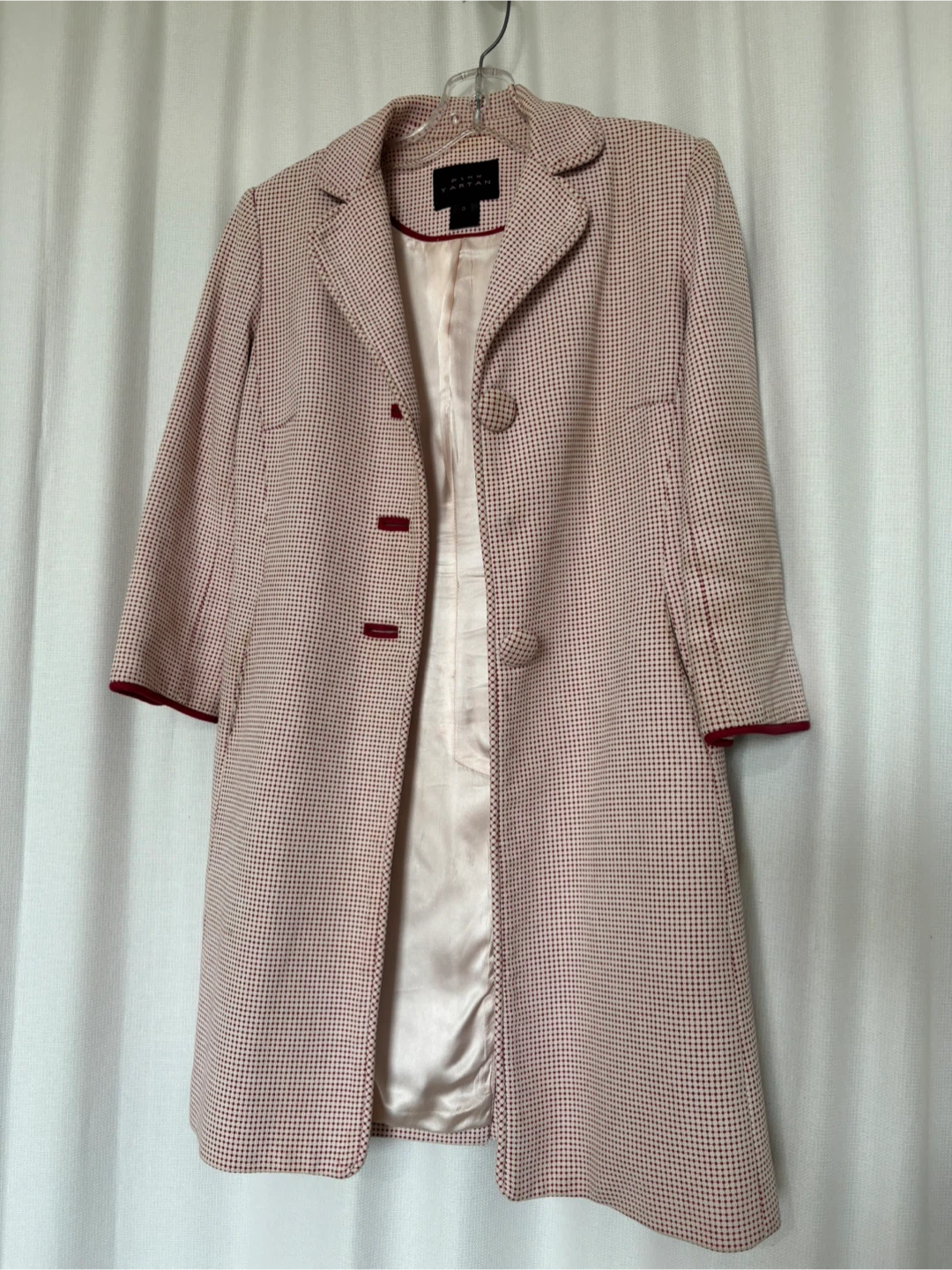Pink Tartan Pink & Small Red Polka Dot Coat