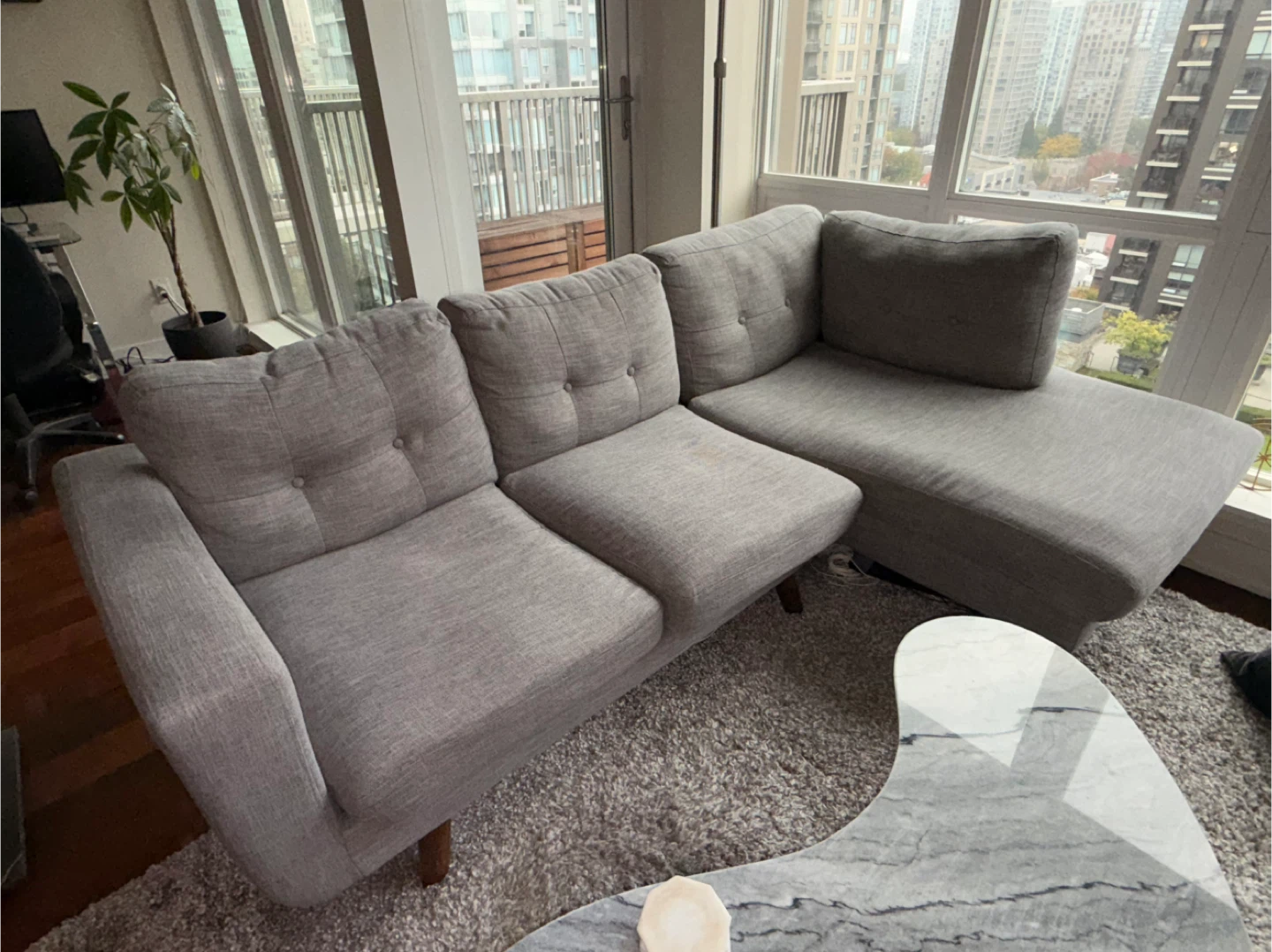 Grey Structube Sectional Sofa - L Shaped