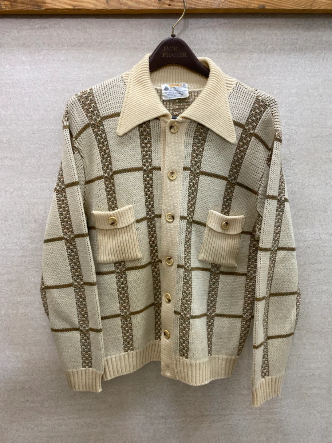 Vintage Tundra Pure Virgin Wool Button-Up Cardigan - M